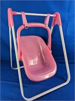 Pink Badger Basket Doll Swing & Removable Carrier