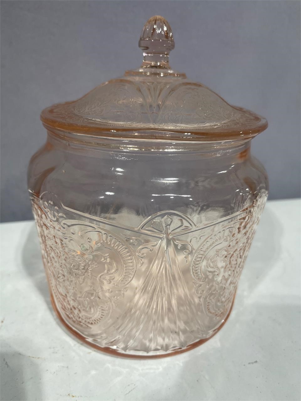 Pink royal lace cookie jar