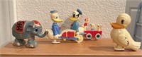 GROUP OF VINTAGE PLASTIC 1950's WALKING TOYS