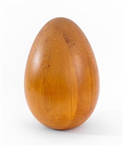 Large Turned Ash Wood Egg Sculpture