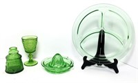 Green Glass Serving Pieces