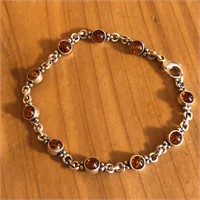 Sterling Silver & Amber Bracelet