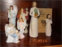 2 Willow Tree figures & asst. angels (1 shows