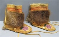 Native American style leather boots.