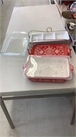 Lot of glass serving and casserole dishes