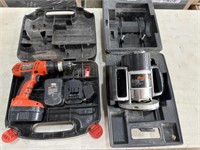 B & D Router & Cordless Drill