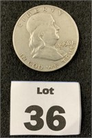 1958 "D" Franklin Half Dollar