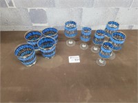 Vintage glasses with blue colour