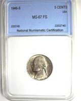 1946-S Nickel MS67 FS LISTS $7500
