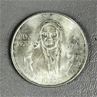 1979 Mexican Peso Silver Coin .720 (1 ounce)