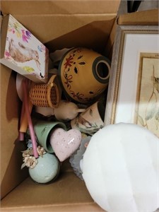 box lot of decorative objects