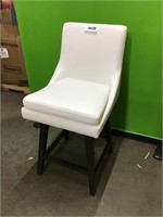 White Leather Swiveling Counter Stool