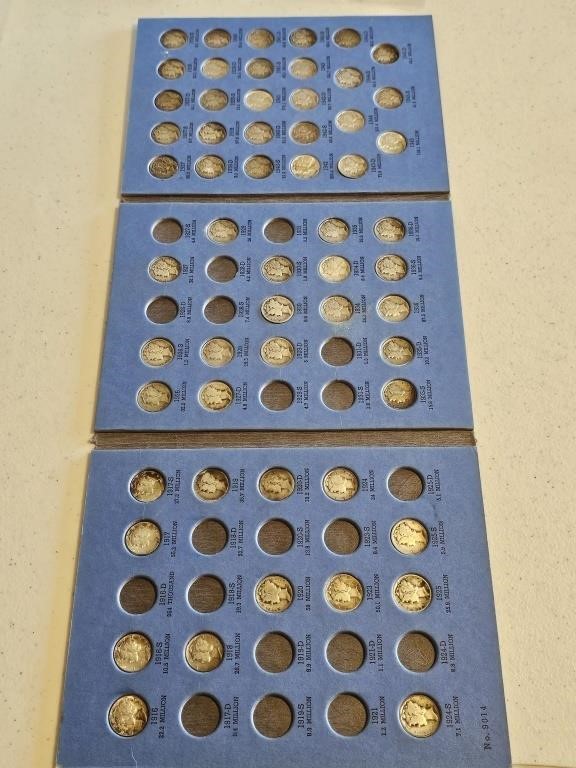 PARTIALS FILLED BOOK WITH MERCURY DIMES
