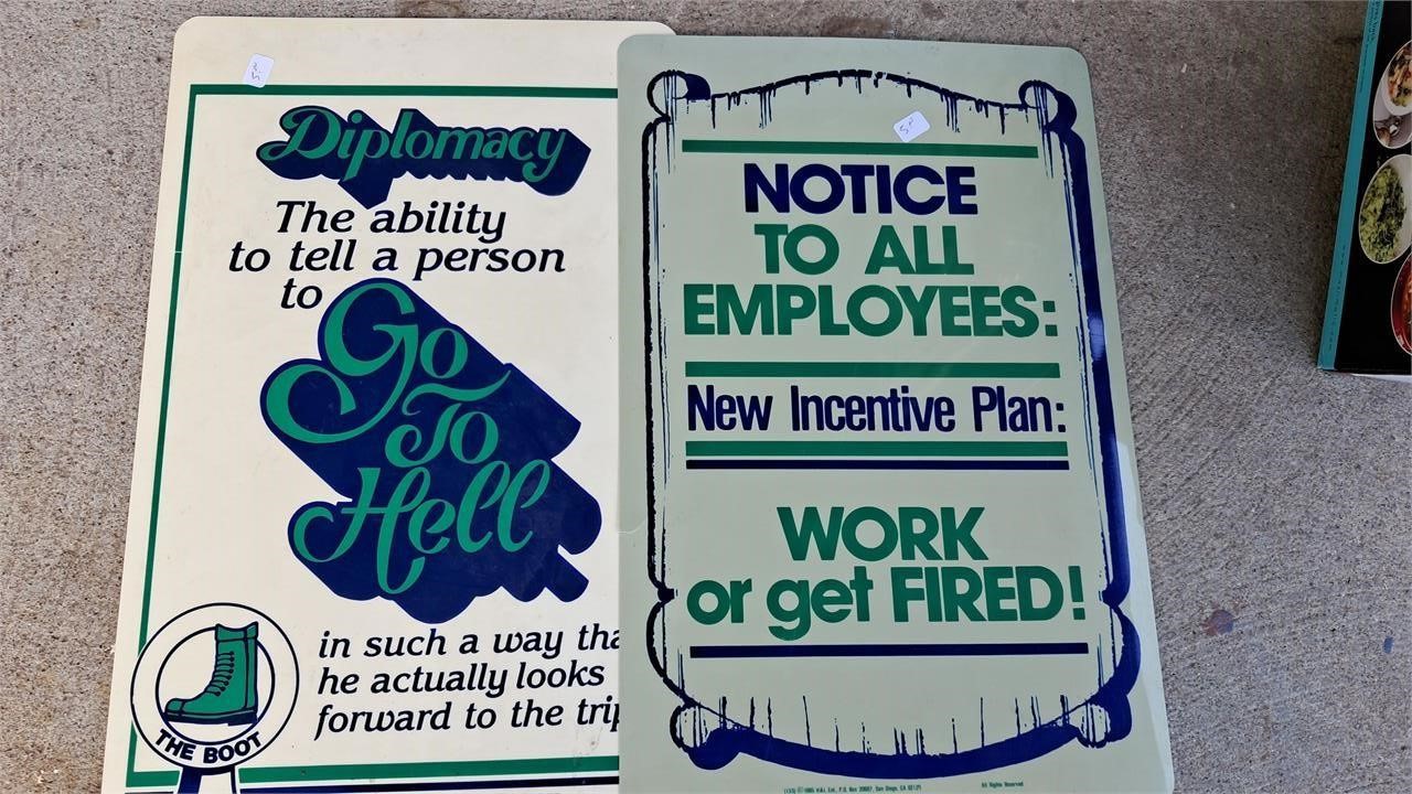 Employee Signs lot of 2