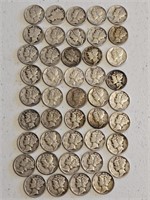 44- MECURY DIMES OF MIXED DATES