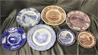 7 staffordshire souvenir plates and others some