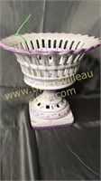 Purple & white basket stand 10x10