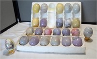 Beautiful collection of 24 marble eggs