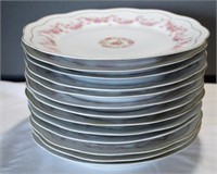 Bavarian China Dinner Plates - Rose pattern