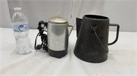 Mini Percolator, Graniteware coffee pot no lid