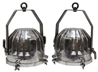 (2)INDUSTRIAL STYLE RIBBED ALUMINUM PENDANT LIGHTS