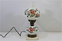 Vintage Milk Glass Rose Lamp