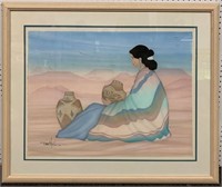 Diana Martin Airbrush Litho, Navajo Woman