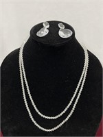 Clear Rhinestone Necklace and Earrings