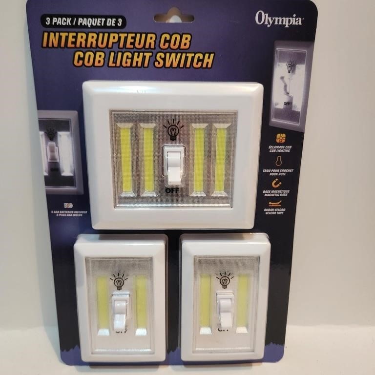Cob light switch\  Pk 3 NO power requried