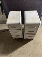 Pair of letter size vintage filing cabinets