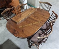 MCM Ethan Allen Walnut Table & 5 Chairs