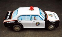 Vintage 60-70's Tin Highway Patrol Battery Car