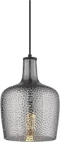 8" Hanging Light Fixture with Smoky Gray Finish
