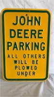 Vintage Metal John Deere Parking Sign