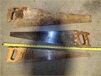 2 vintage hand saws 1 Stanley hand saw