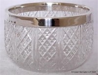 Victorian  Silver Mounted Cut Crystal Sugar Bowl