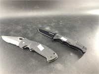 2 Folding pocket knives, 1 is spring assisted, lar