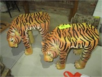 2 decorative tiger flower pot stands