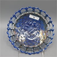 Fenton 7.5" blue Open Edge Blackberry spray plate