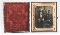 Cased Tintype, circa 1880-1900, of 3 early Law Men