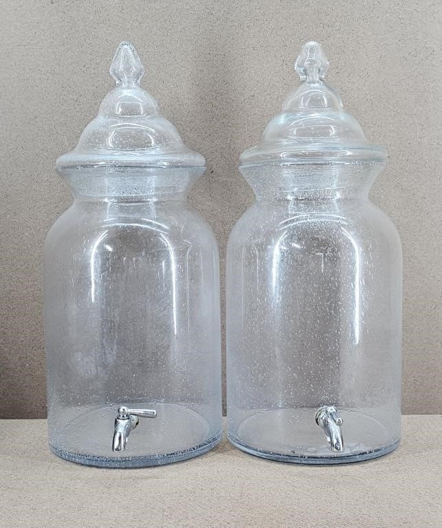 2pc Bubble Glass Drinker Dispenser