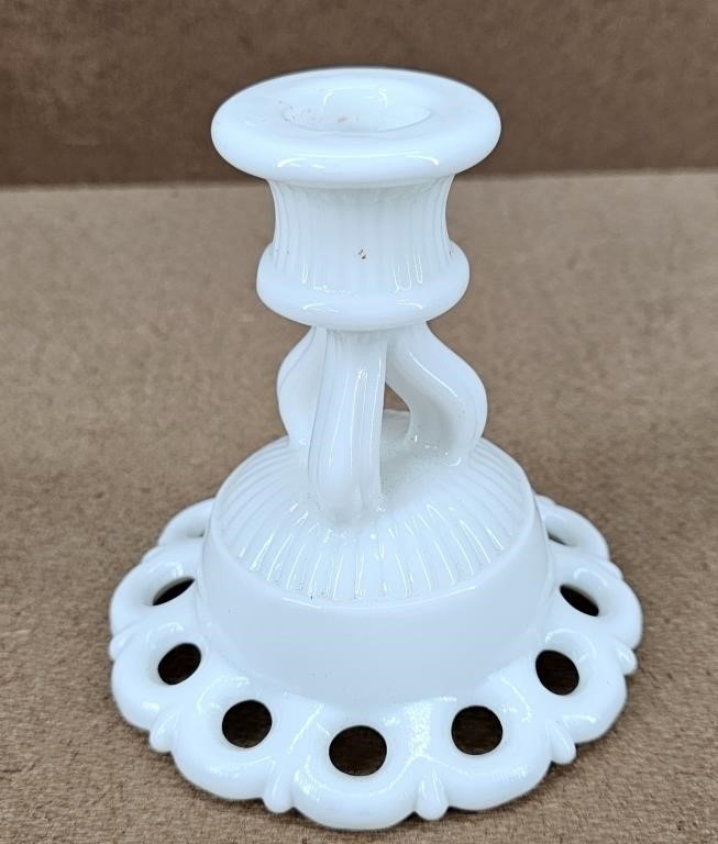 Milk Glass Westmoreland Candleholder