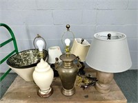 7 Pc Assorted Lamps & Shades