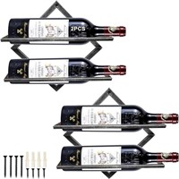 2Pcs Metal Wall Mounted Wine Holder