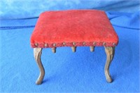 Antique Footstool with Metal Legs