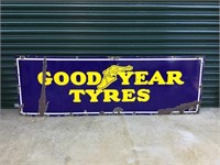 Original Good year enamel 6 x 2 ft sign