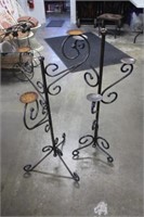 2 Custom Made Heavy Metal Candle/Plant Stands