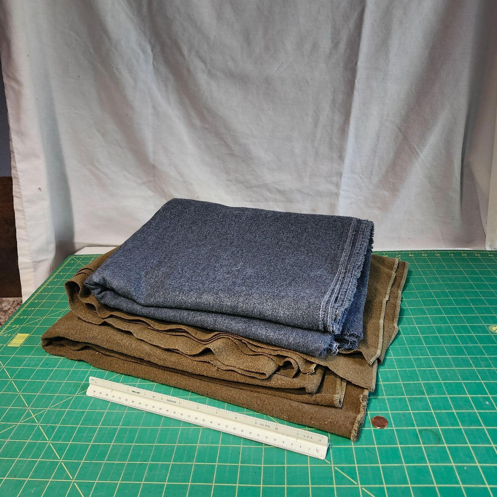 91"×60" & 72"×56" wool blankets/material