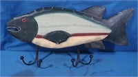 Painted Wood Fish Coat Rack