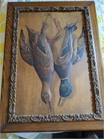 Antique English Hanging Ducks on Wood Composition